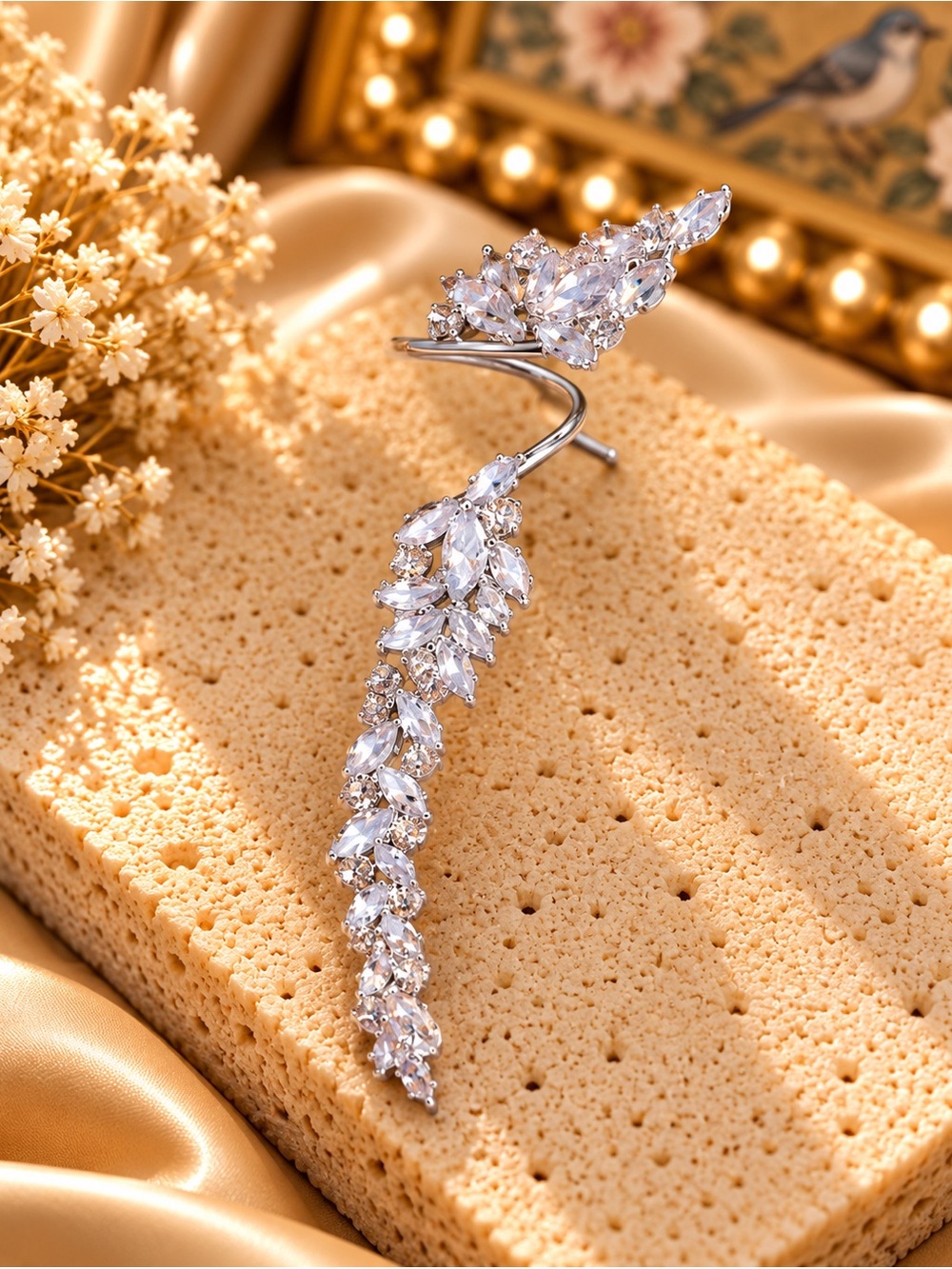 Crystal Statement Finger Ring Hand Jewelry